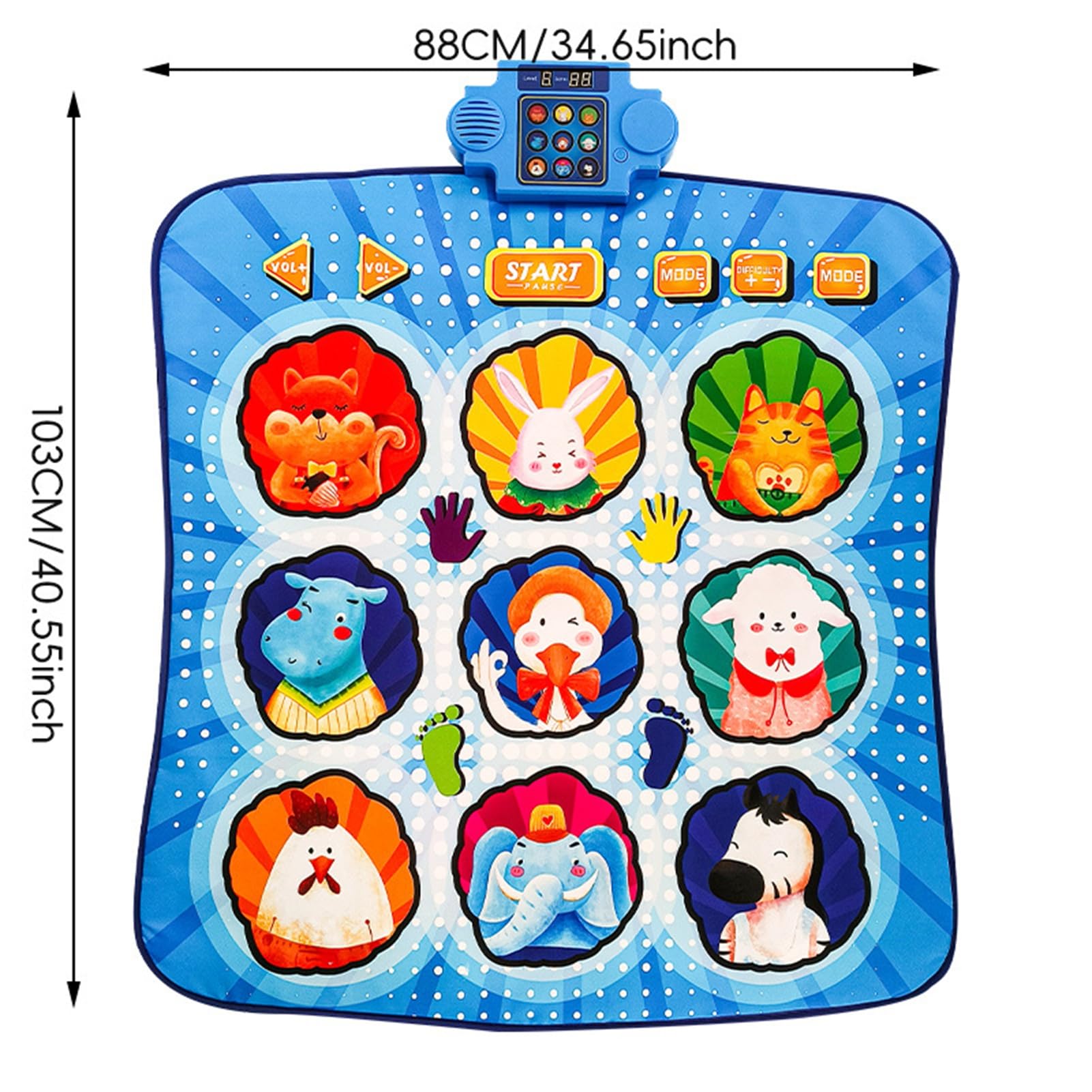 Alfombra de Baile Inalámbrica para Niños Divertido Juego de Música Interactivo para la Familia Interior Al Aire Etenilo 40.55x34.65in (#2)