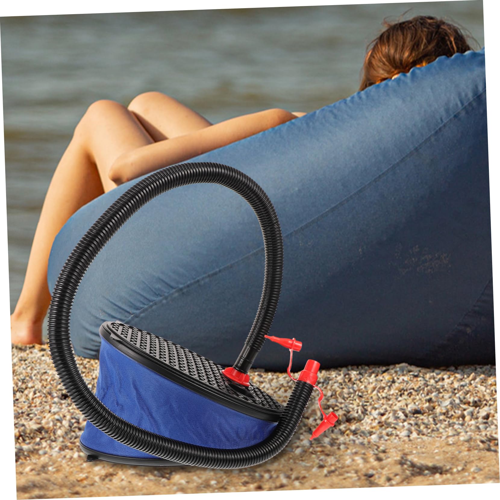 Pompa a Pedale Portatile per Gonfiabili e Barche in Plastico | Pompa per Materasso ad Aria, Pompa per Gonfiare Materassini, Festa Estiva