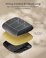 Vista 6 de ProtoArc Silla ergonómica de oficina – EC200 Silla de escritorio de malla con respaldo alto para computadora con soporte lumbar, reposacabezas