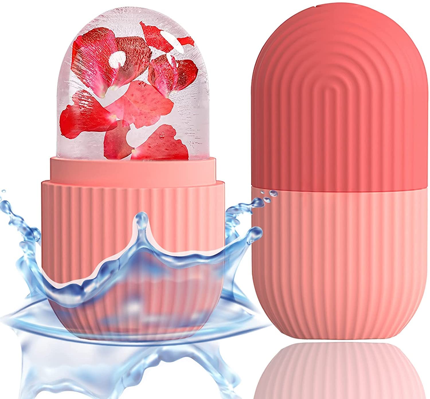 Ice Roller Massager for Face, Eyes, and Neck - Natural Skin Care, De-Puff Eyes, Reduce Migraine Pain - Reusable Silicone Ice Mold (Multi-Color)-image-19