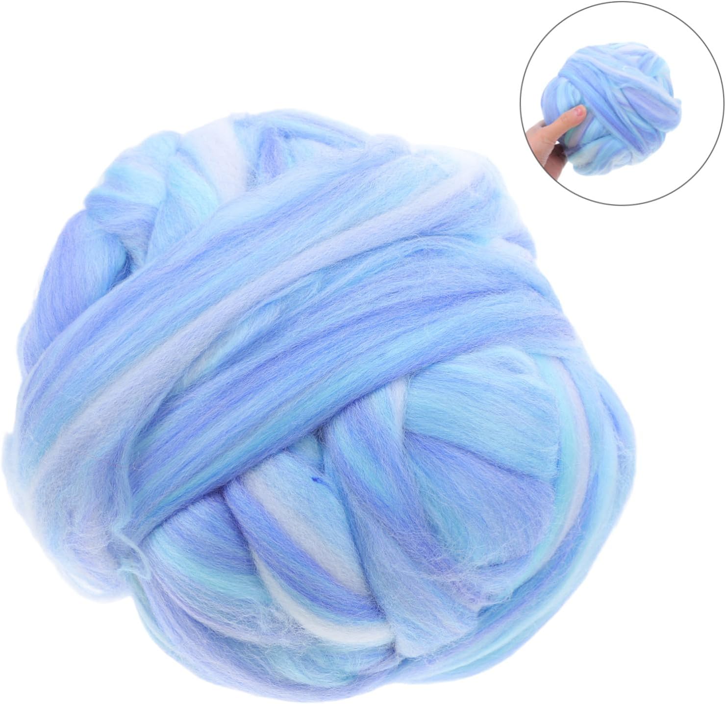1Pack Faux Wool Roving for Needle Felting Soft and Colorfast Crafting Material for DIY Projects for Dryer Balls Weaving and Home Decorations