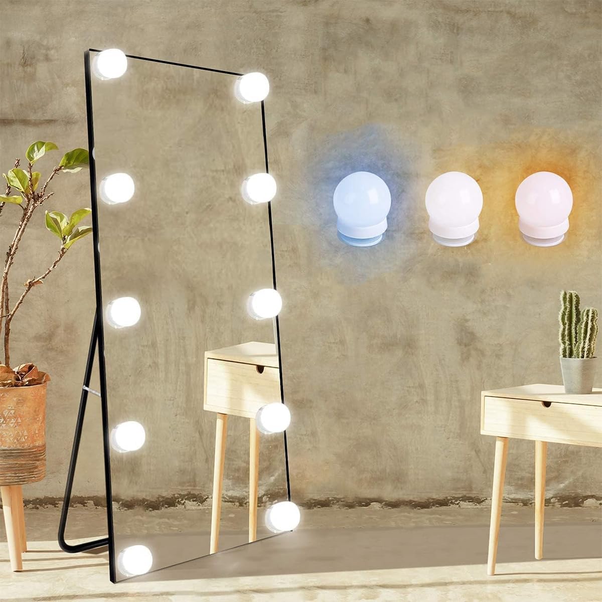 LED Vanity Light for Mirror, Hollywood Style Makeup Lights with Dimmer