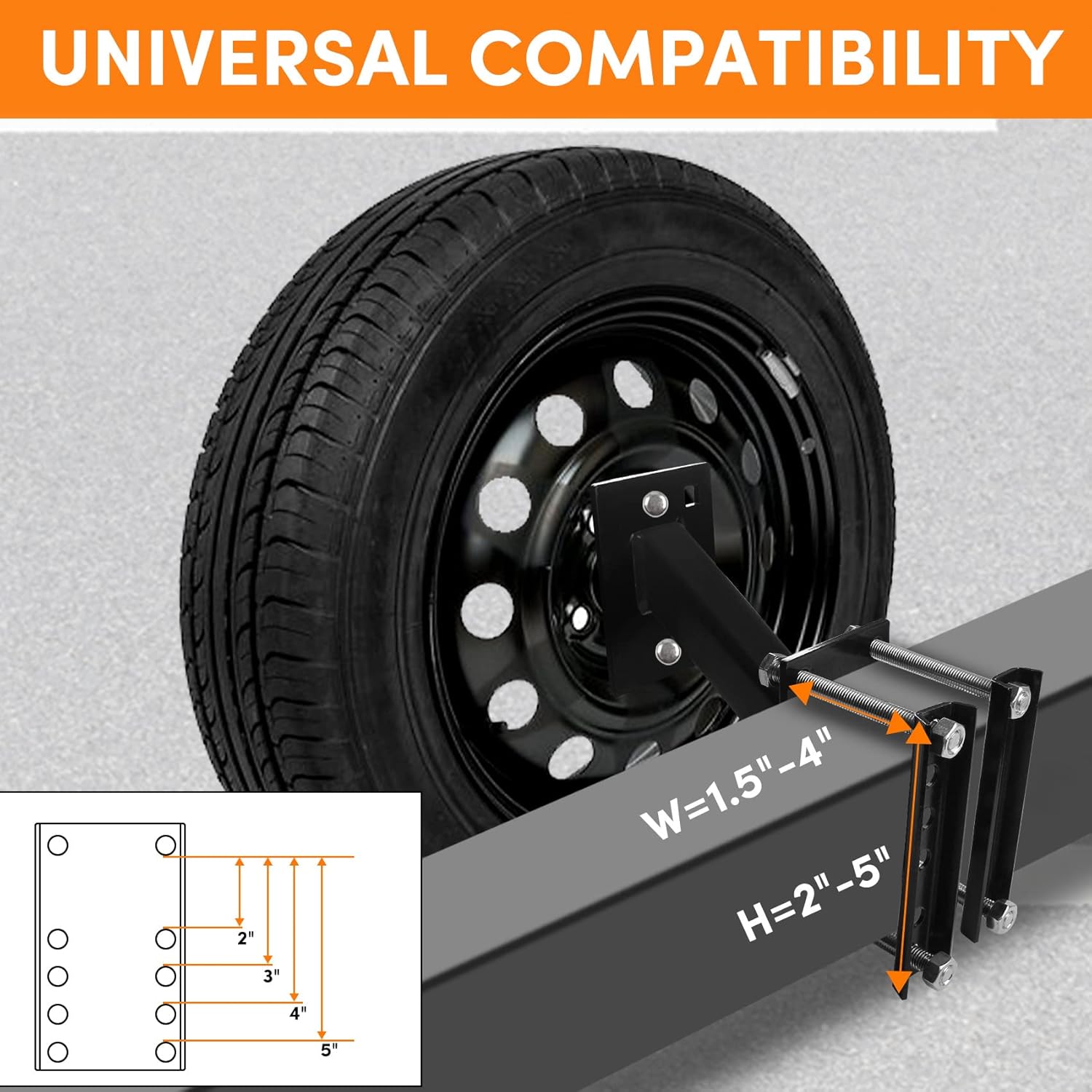 Buy VEITHI Spare Tire Bracket for Trailer, Trailer Spare Tire Mount