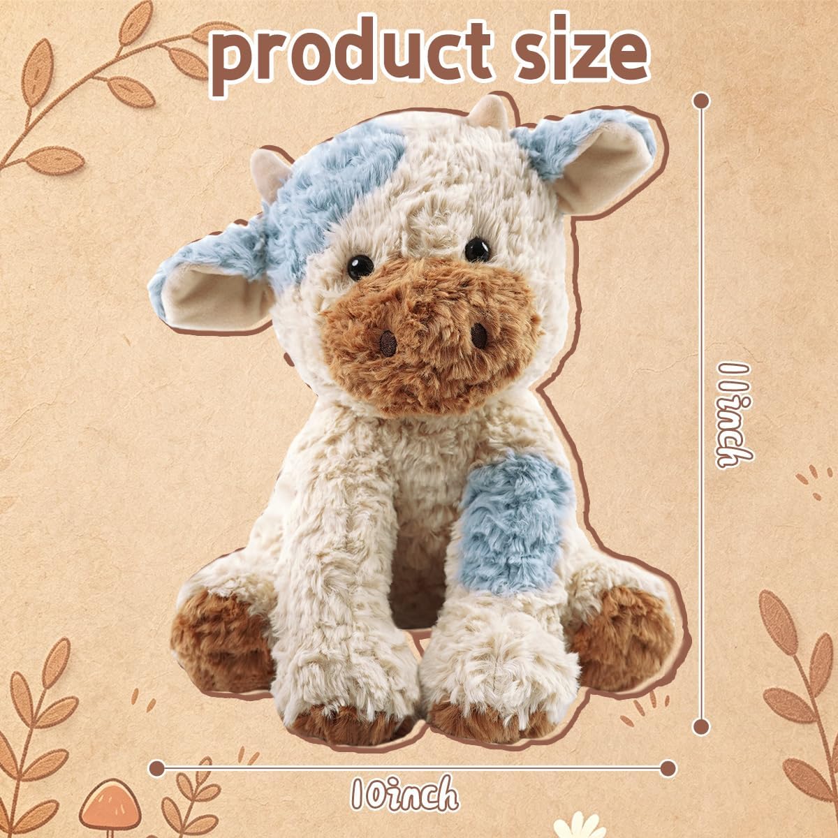 Cow Stuffed Animals Plush Toys,11 inch Stuffed Toys for Boys Girls Kids,Soft Realistic Cow Stuffed Animal Toys Adorable Birthday Gift image 2
