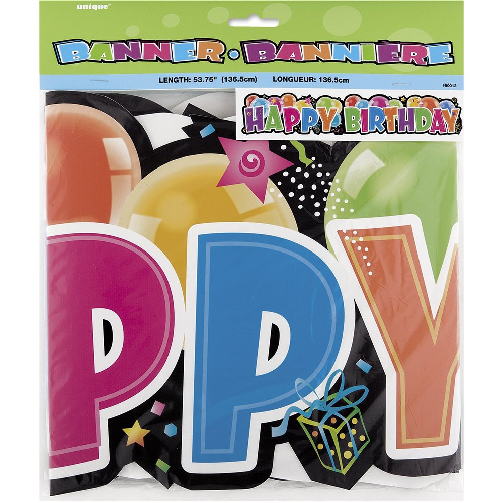 Unique Happy Birthday Balloons Jointed Banner, 4.5 Ft, Multicolor