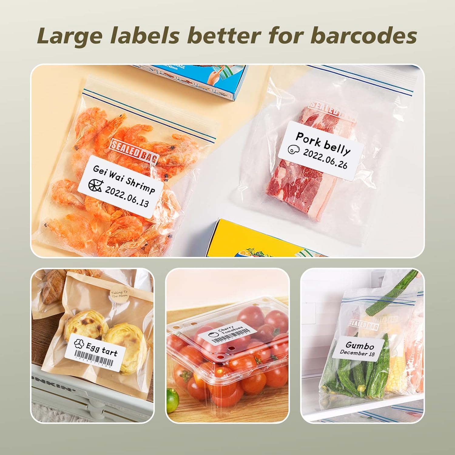 NIIMBOT D101 Label Maker Tape Self-Adhesive Labeling Tape Replacement 0.98" X 3.94" (25 X 100mm) Thermal Label Paper for Home Kitchen, 65 Labels/Roll, White - Image 4