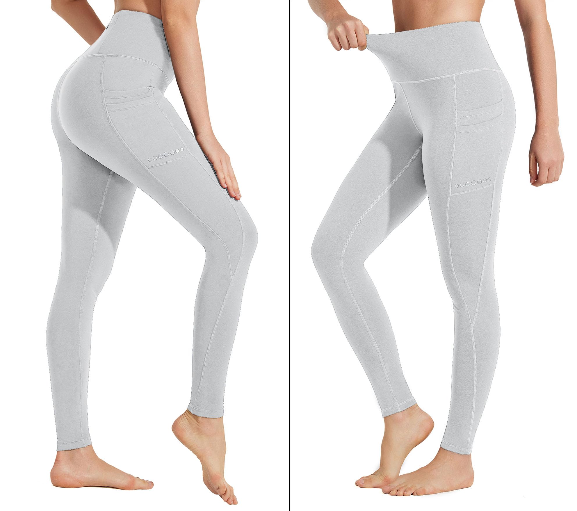 BAYGE Leggings Sportivi Termici da Donna Vita Alta Foderati in Pile Impermeabili e Opachi Controllo della Pancia Slim Fit Pantaloni da Yoga Pantaloni Sportivi Pantaloni in Felpa con Tasche