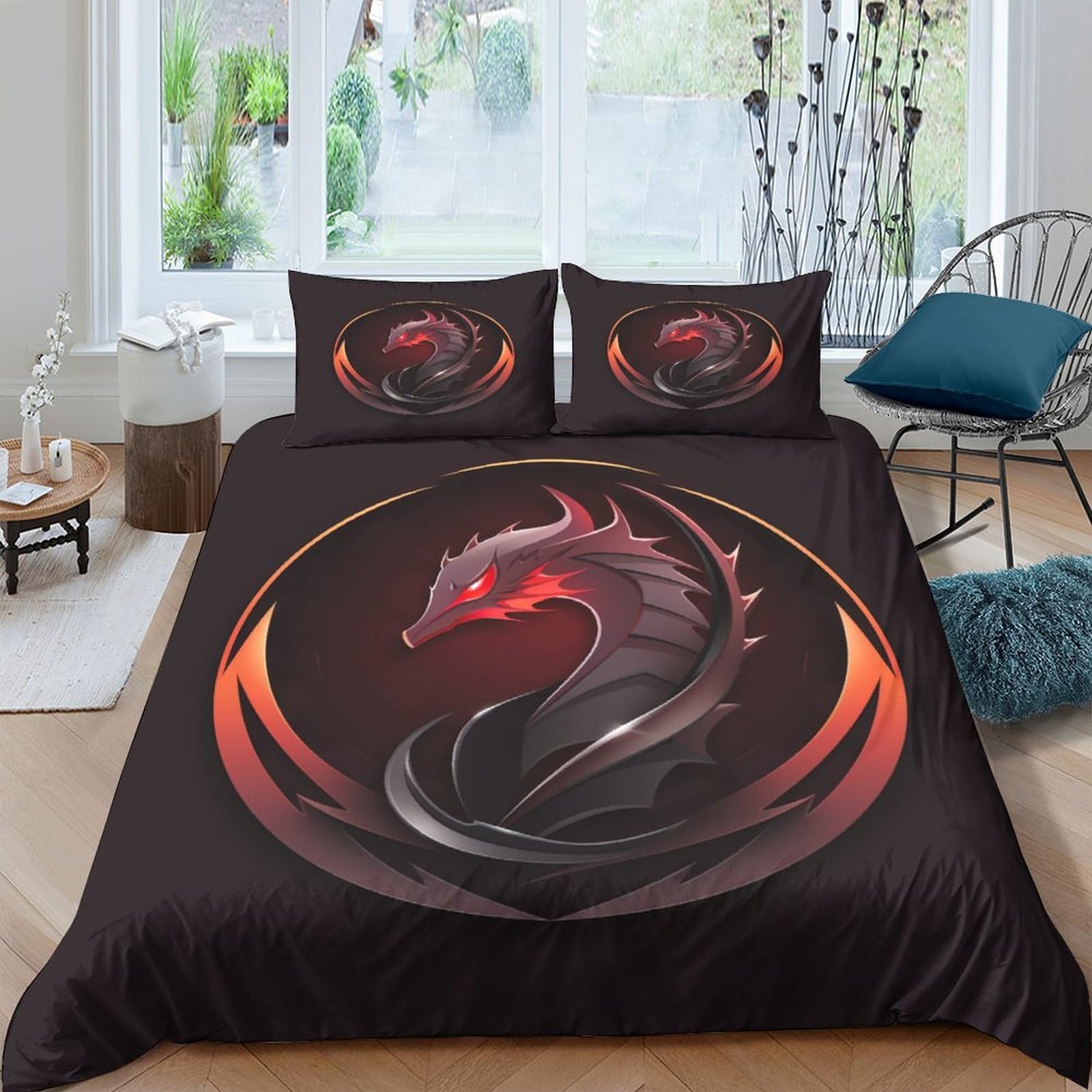 Housse de couette 220x240 cm et taies d'oreiller respirantes pour très grand lit