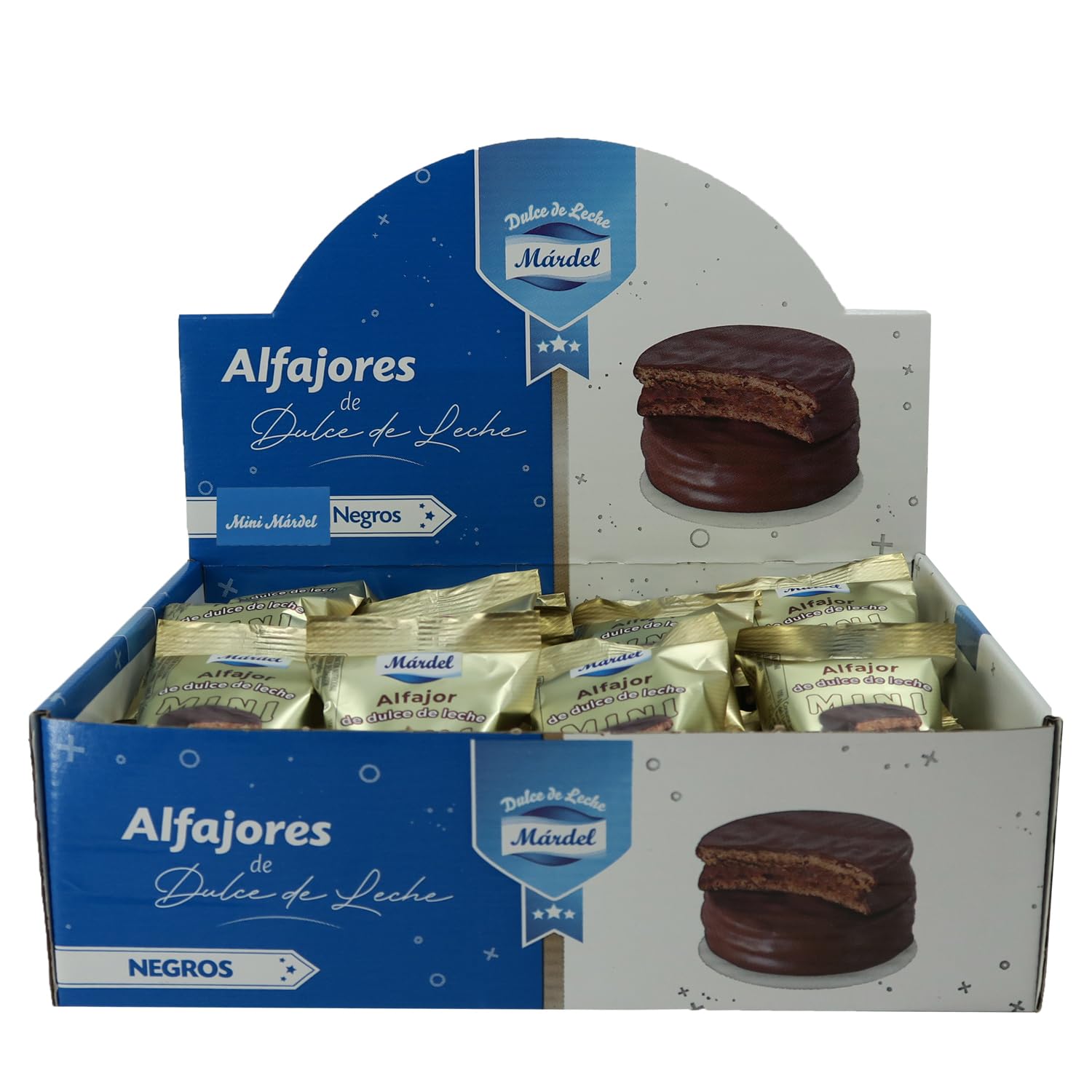 Alfajores Mardel Caja 36 Mini Alfajores Dulce de Leche 22 g Chocolate Negro Universabor Delicias Argentinas