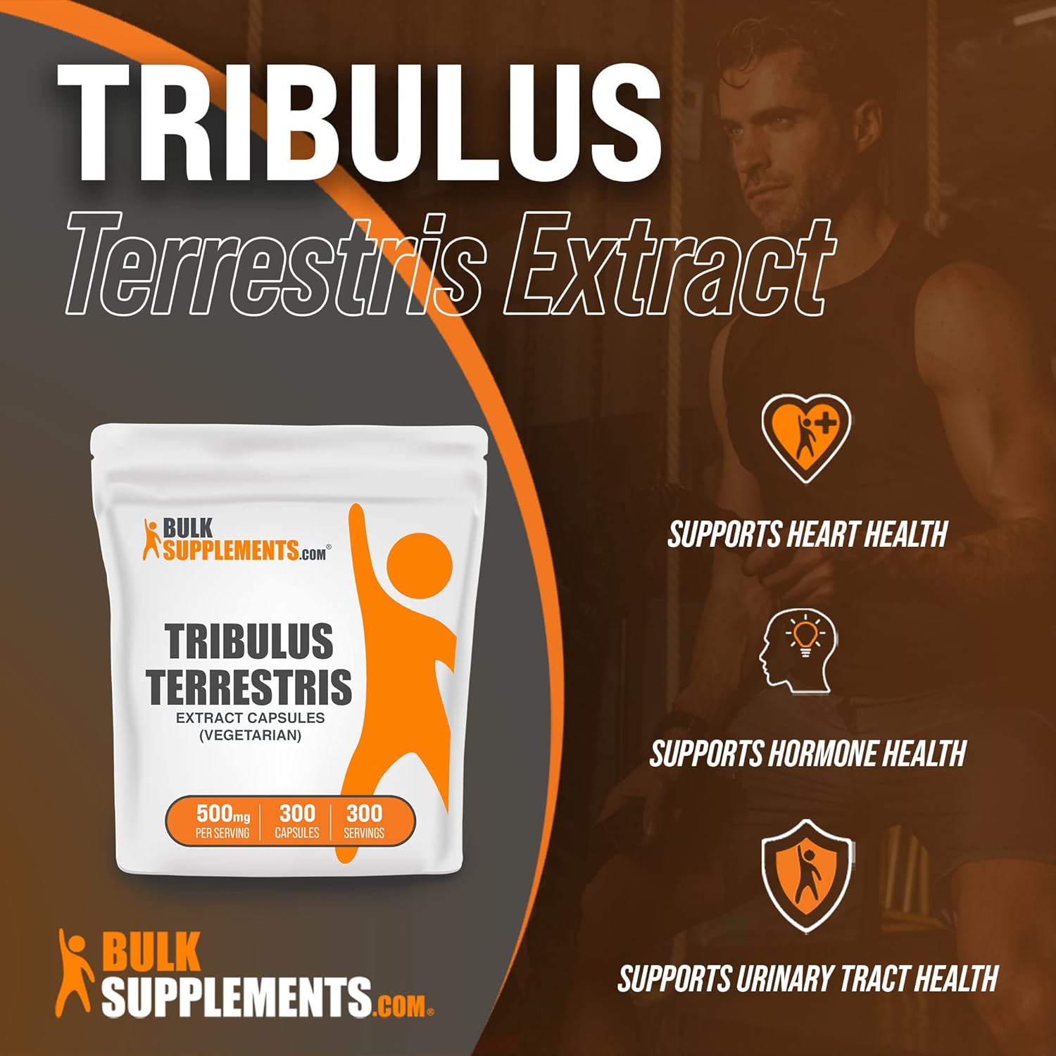 BulkSupplements Tribulus Terrestris Extract Capsules - Herbal Supplement for Energy Support - Vegan, Gluten Free, No Filler - 1 Capsule per Serving - 300-Day Supply (300 Veg Capsules) : Health & Household