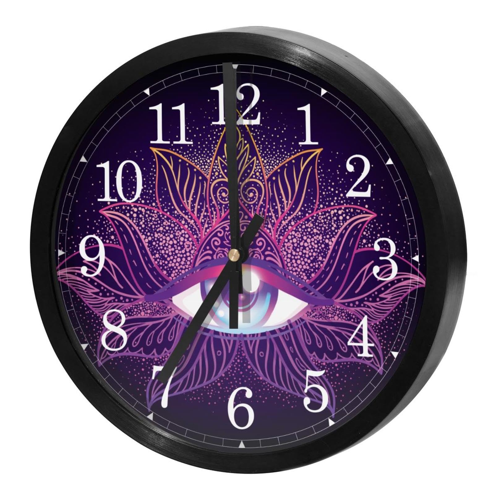 Horloge murale silencieuse violette éliminant le tic-tac pour bureau et maison