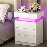 Mesitas de Noche con luz LED, Mesa de Noche con...