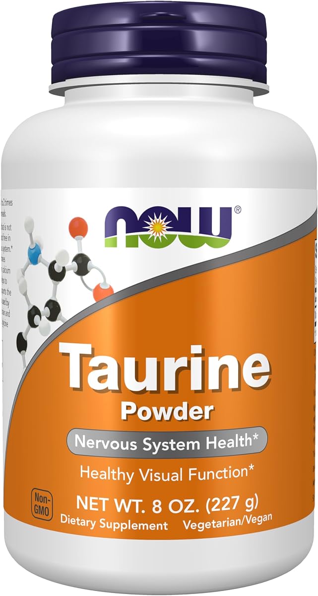 NOW Foods Supplements, Taurina Pura en Polvo, Salud del Sistema Nervioso *, Aminoácidos, 8 Onzas
