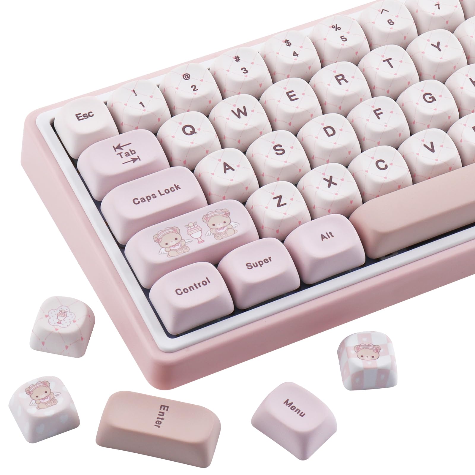 Sunzit PBT Keycaps - MOA Keycaps, Cute Key caps for Mechanical Keyboard