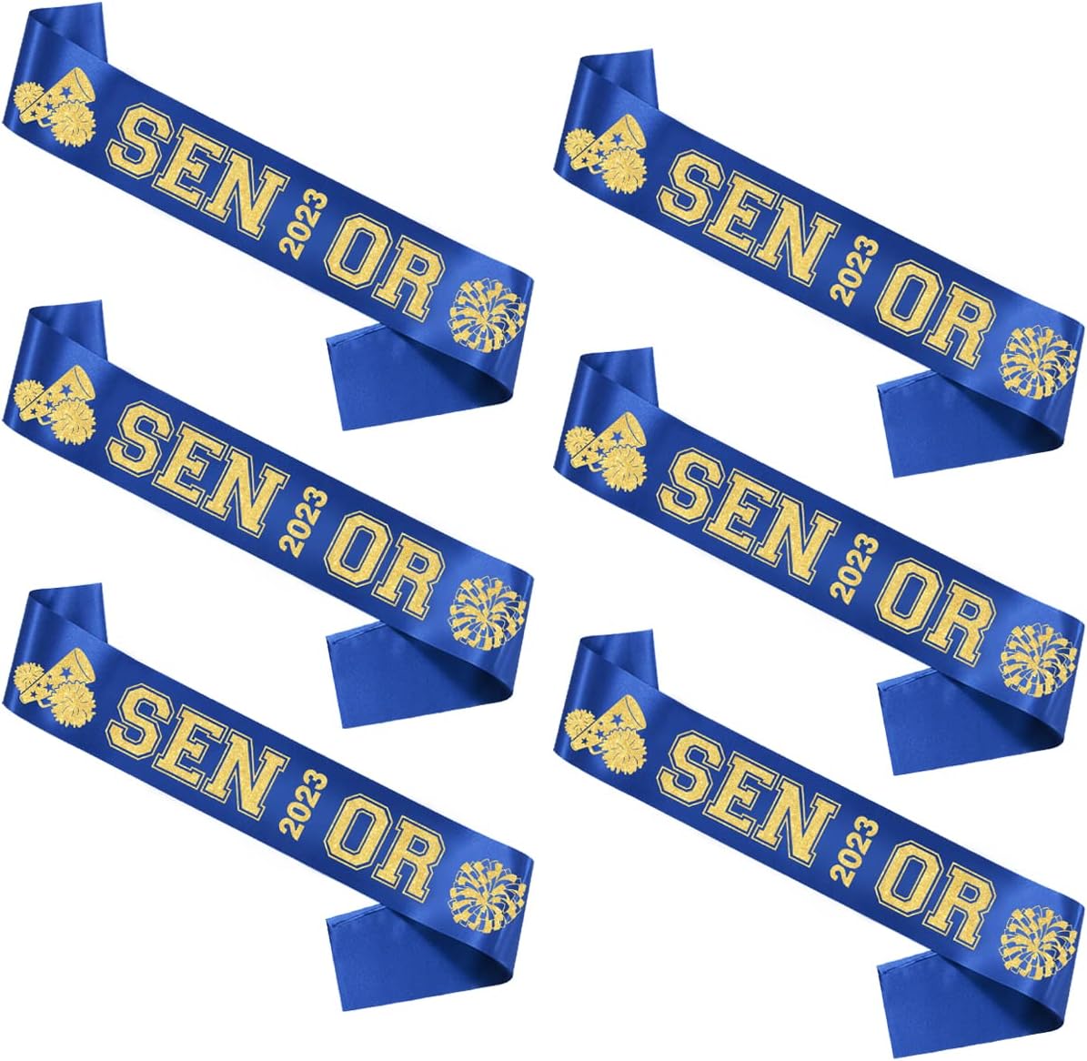 Funmemoir 6 Pack Senior 2023 Sash, Dark Blue Senior 2023