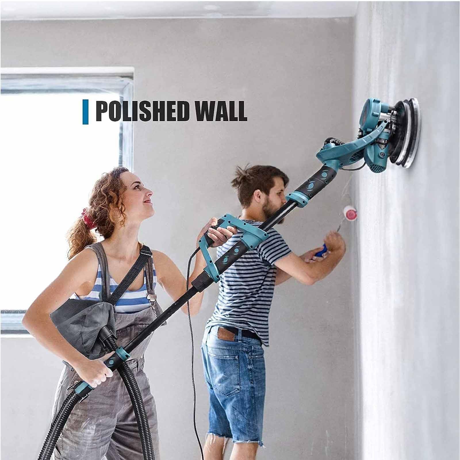Lijadora De Pared 1800w, Lijadora Jirafa, con Aspiradora E Iluminación LED, 5 Velocidades Ajustables, con Cable De 2m, 20sandpaper, para Lijar Techos Y Paredes,20PCSsandpaper