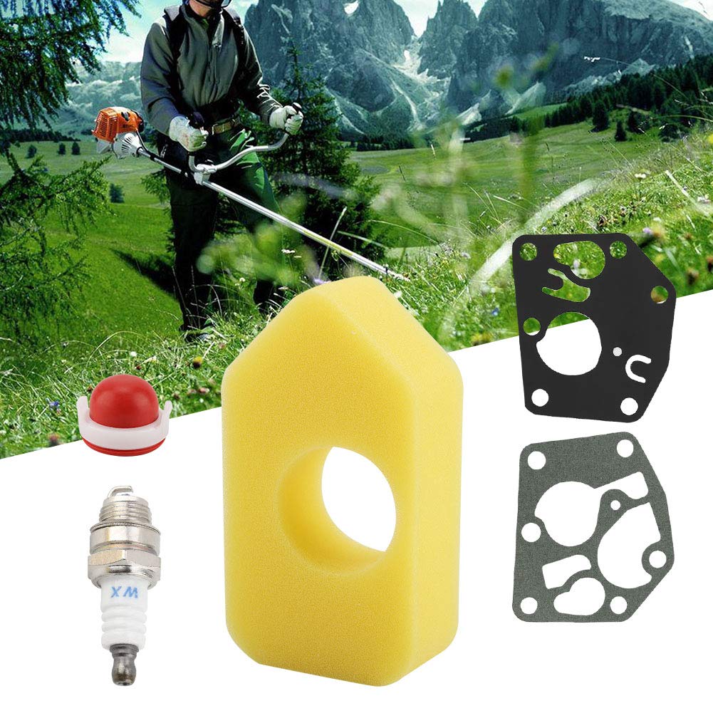 Kit Ricambio Filtro Aria E Candela Per Tosaerba Briggs & Stratton - Include Guarnizioni Per Carburatore E Olio - Foto 8