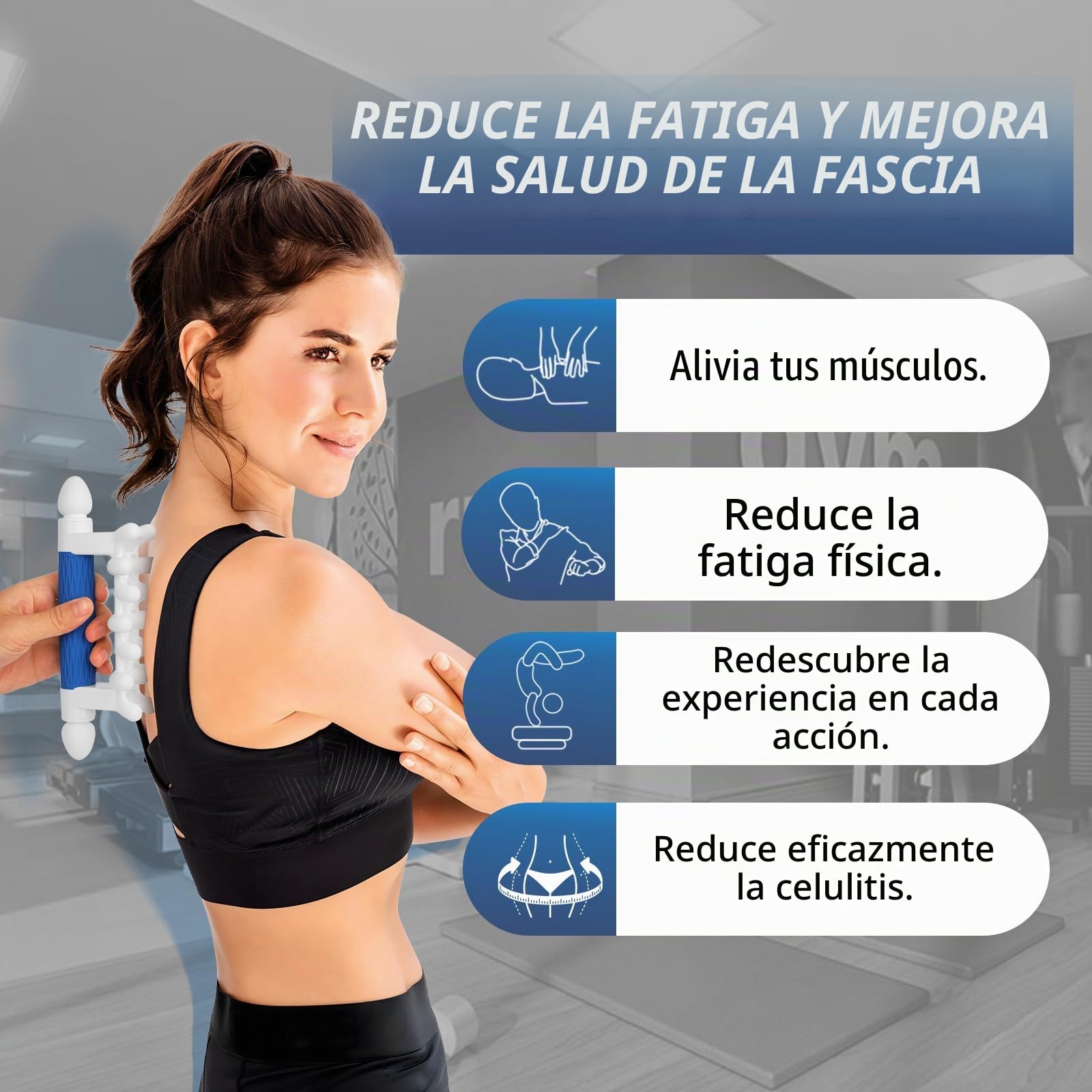 Herramienta de masaje de fascia, lanzador de fascia para celulitis, puntos de activación, relajación muscular, herramienta de liberación miofascial de mano para cada parte del cuerpo