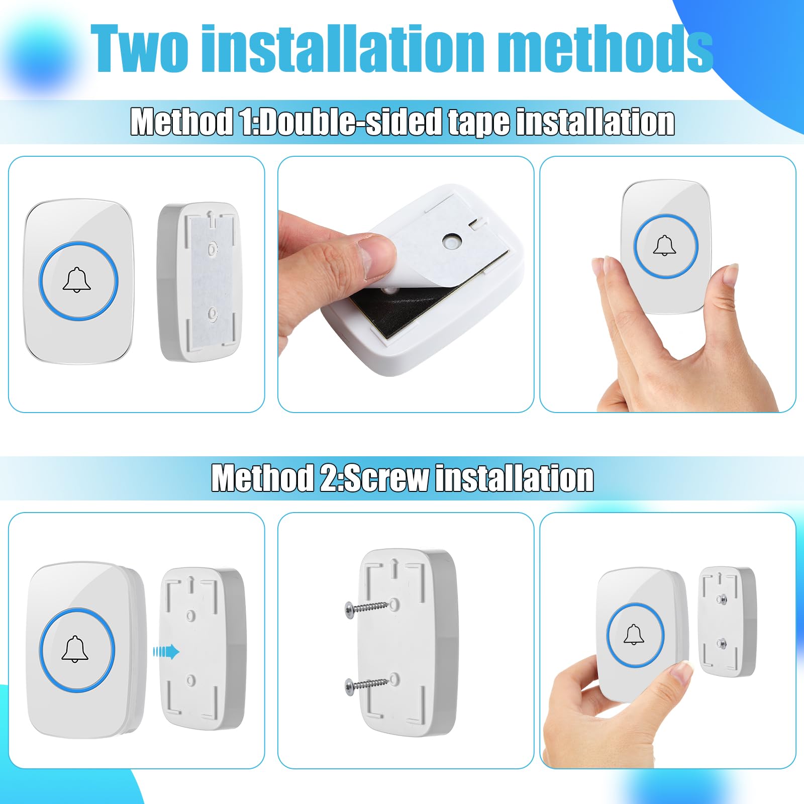 BSLVWG Timbre Inalámbrico, Timbre De Puerta Enchufable, Kit De Timbre