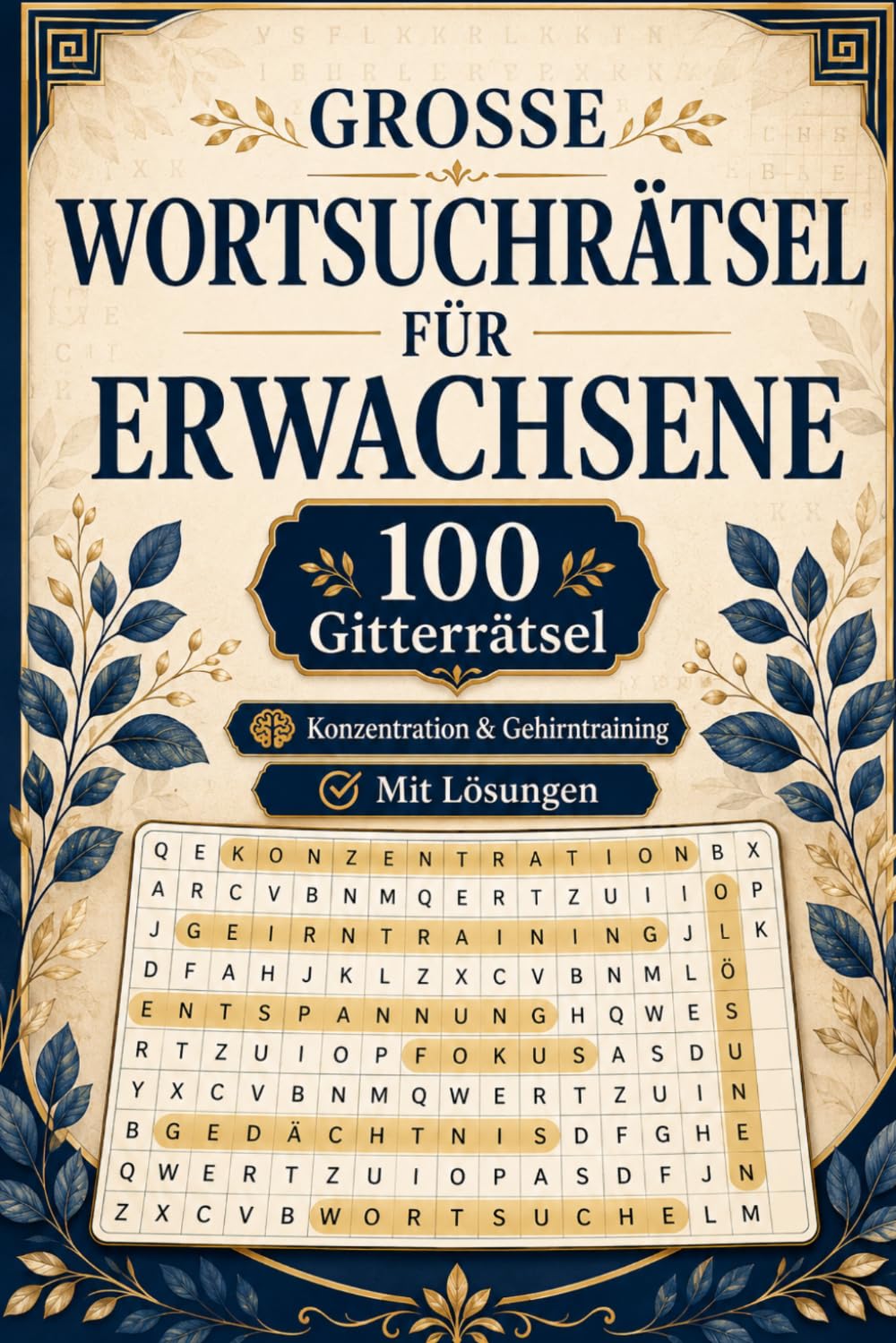 Große Wortsuchrätsel für Erwachsene: 100 Gitterrätsel für Konzentration und Entspannung | Großdruck Suchrätsel | Gehirntraining | Knobelspaß mit Lösungen