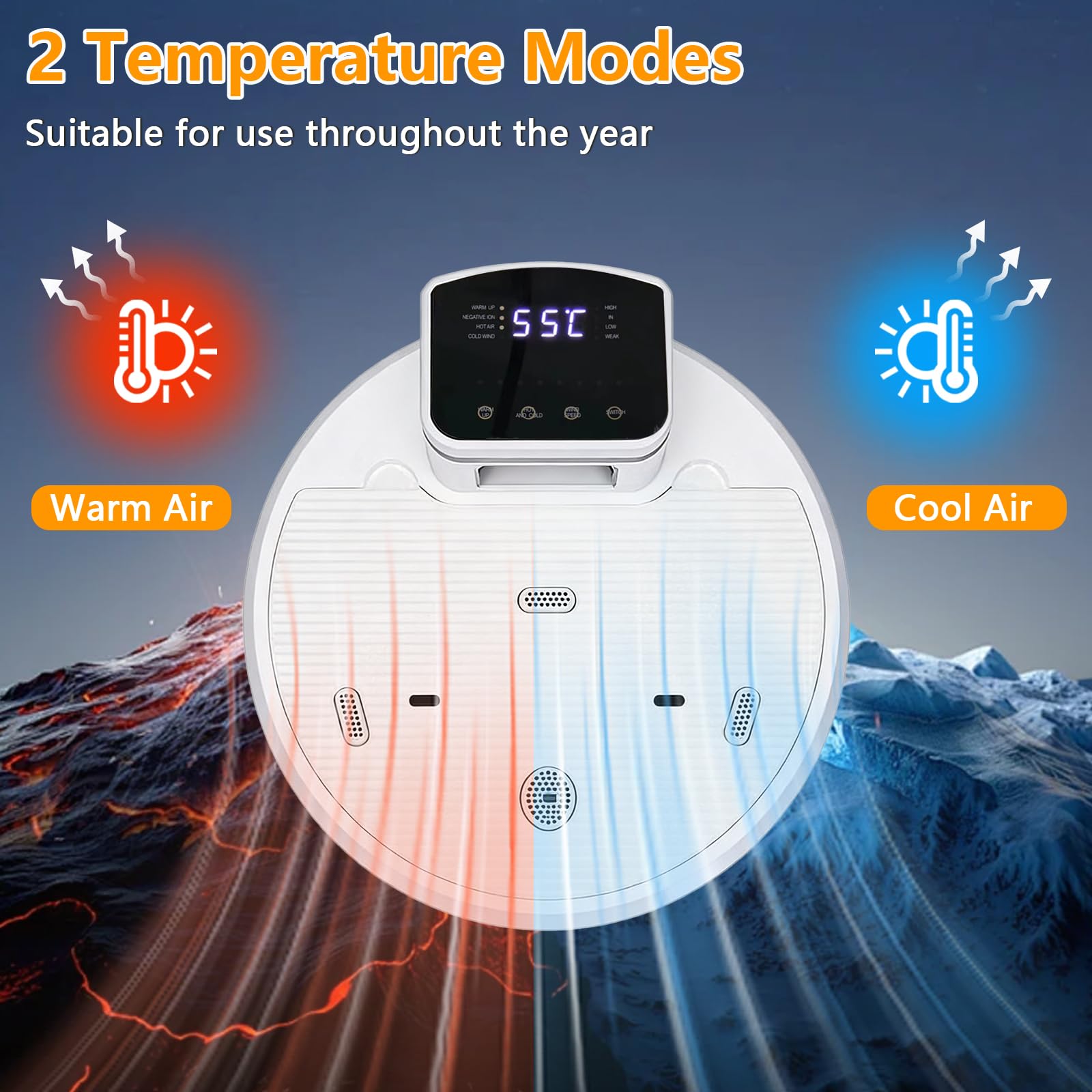 Ganzkörpertrockner 2500 W mit Vorwärmfunktion LED-Füßen Touch-Panel 3 Geschwindigkeiten kalte/warme Luft