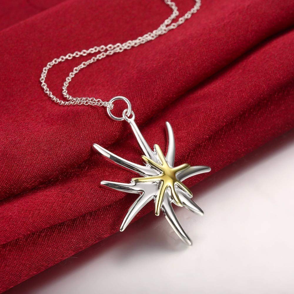 joyería 925, Collar con Colgante de Estrella de mar, joyería Femenina