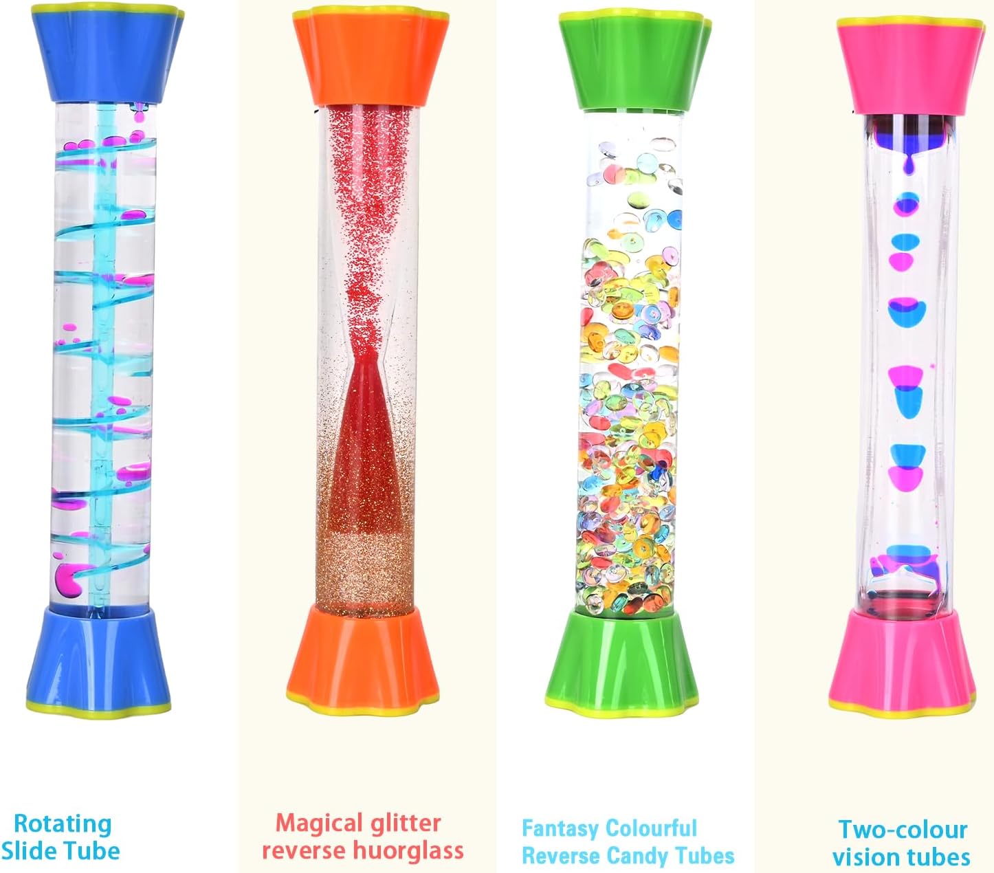 Liquid Motion Sensory Toys, 1 Pack Visual Timer Set with Glitter, Bubbles and Floating Effects for Stress Relief and Relaxation (1P-Pink-Flower Base Edition #1) - Image 3