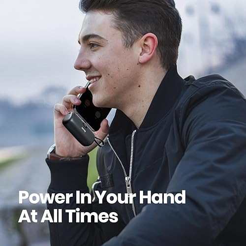 Miniatura 5 de Sanag Cargador portátil PD de carga rápida, mini cargador de 5000 mAh con soporte de cable integrado y pantalla LED, Powerbank compatible con