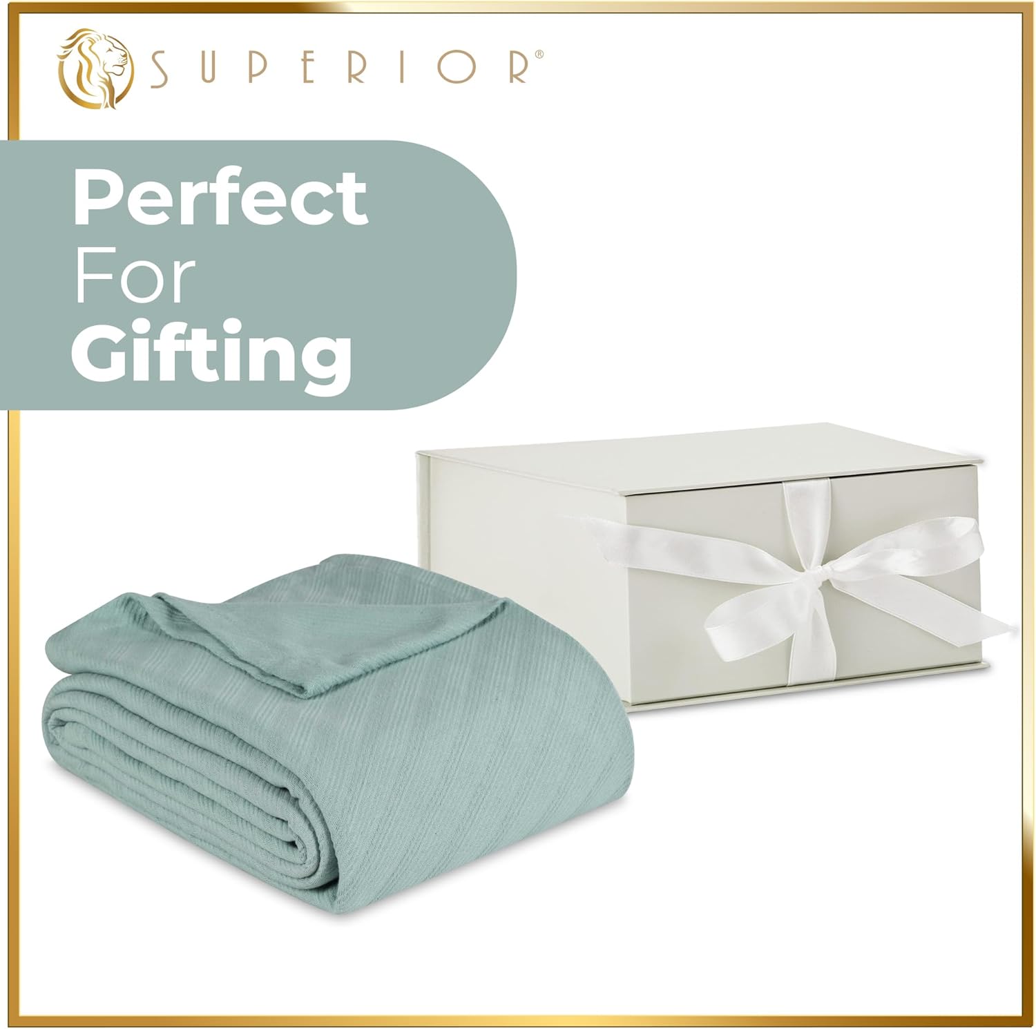 Superior Milan Cotton Blanket, for Picnic, Beach, Traveling or Camping, Bedroom Decor, Essentials, Cover for Bed, Couch, Lounging, Textured Jacquard, Striped Woven Blanket, Twin, Aqua - Image 3