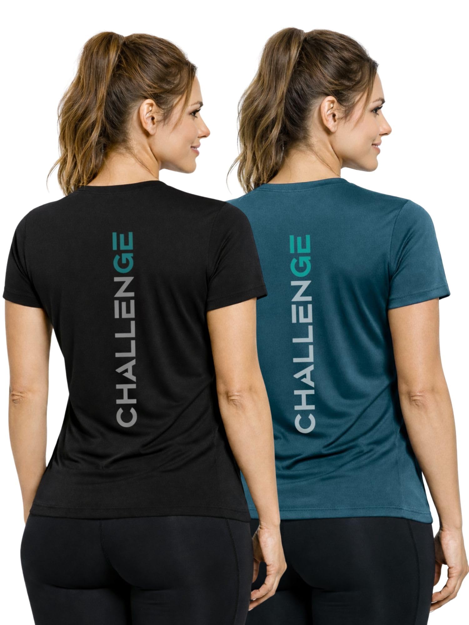 Women’s Active T-Shirt | Quick Dry Sports Tee | Breathable Stretch Workout Top for Running, Training | Slim Fit Performance Wear-Challenge-image-46