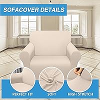 Vista 3 de Luxurlife Funda elástica súper gruesa para sillón, 1 pieza, para sala de estar, antideslizante, protector de muebles, resistente al pelo de mascotas