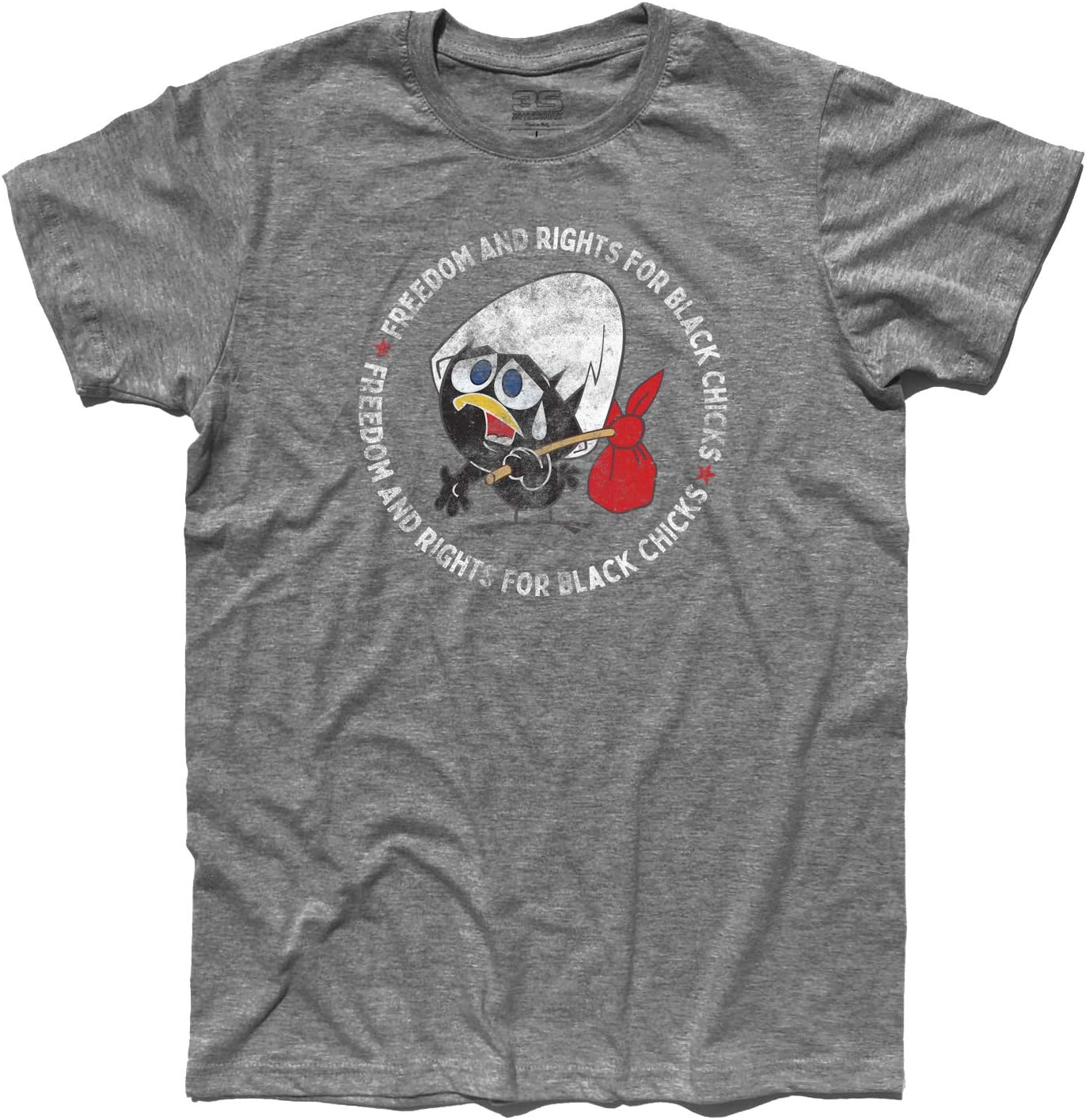 T-Shirt Uomo Calimero – 'Freedom And Rights For Black Chicks' | Maglietta 100% Cotone 185 Gr/mq, Vestibilità Media | Stampa Artigianale Con Inchiostri Ecologici | Linea Classic Carosello