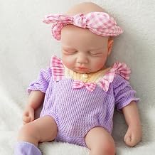 Silicone Reborn Baby Doll 12 Inch Full Body 11 Lifelike Newborn Doll Non-Vinyl Realistic Baby Doll Washable Silicone Baby Sleeping Reborn Baby Interactive Baby Doll with Accessories Ivory | 11