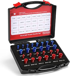 Nut and Bolt Thread Checker (Inch & Metric) Nut and Bolt Size Gauge- 14 Inch & 12 Metric New Individually Assembled Thread Gauge Suitable for Detecting Fixed Bolts or Threaded Holes in Enclosed Areas