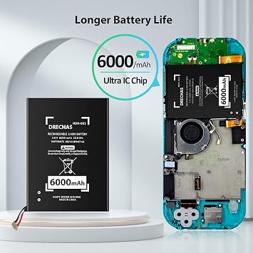 [6000mAh] Battery for Nintendo Switch Lite Battery HDH-003, Upgraded Replacement Battery Pack for Nintendo Switch Lite Game Console HDH-001, Game Player HDH-A-BPHAT-CO with Repair Tool Kit