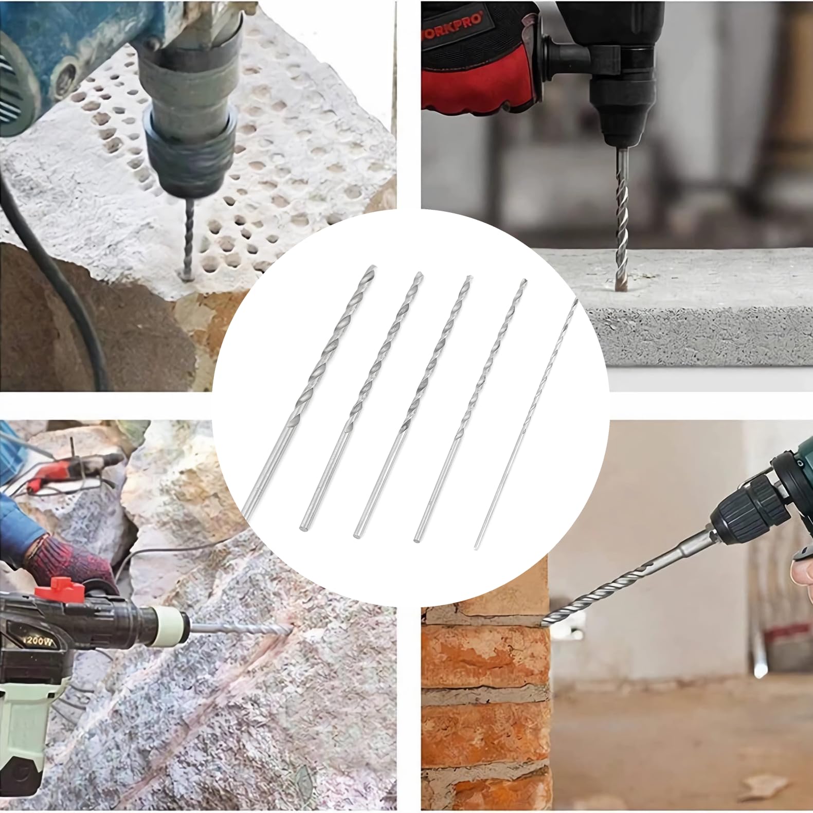 5 Pezzi Set di punte per legno, Punte Elicoidali Extra Lunghe 150mm, Set Punte Trapano con Gambo Dritto HSS Utensile Taglio per Legno, Plastica e Alluminio (Diametro 2/3/3,5/4/5mm)