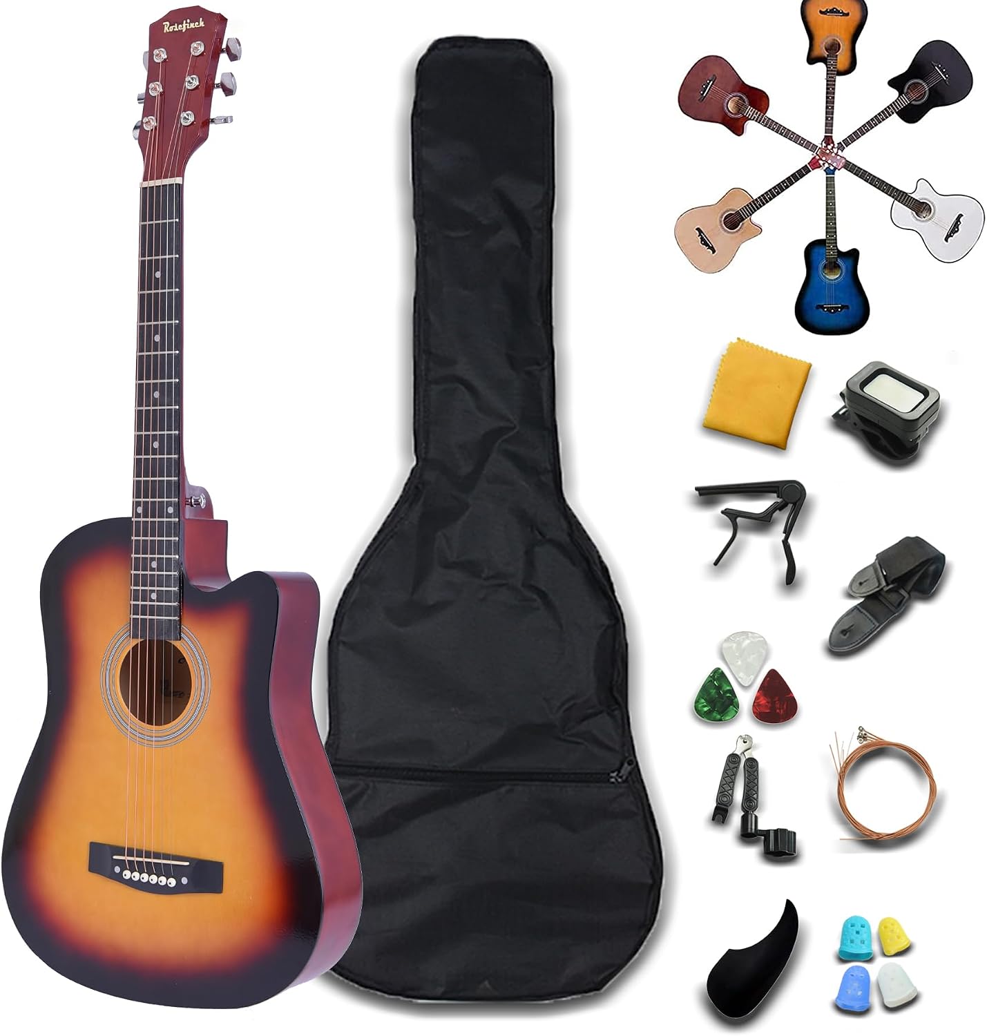 Rosefinch Guitare classique de 76,2 cm pour enfants débutants, taille 1/2, guitare à 6 cordes en nylon pour droitier (bois