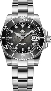 Herren Automatik Taucheruhr mit 8215 Mechanischem Uhrwerk 200M wasserdicht analoge Uhr Keramiklünette Ssaphirglas BGW9 superluminova Edelstahl-Armband AD2536