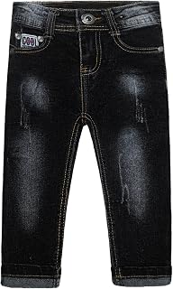 calça jeans infantil menino menina espaço infantil, faixa elástica infantil dentro de calças jeans rasgadas