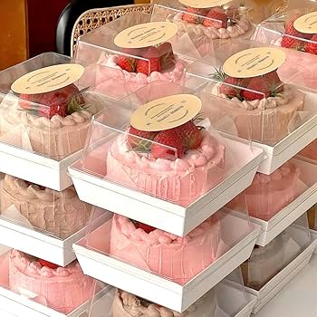 Amazon.com: Ocmoiy 7x7x4 Inches White Paper Cake Boxes with Clear