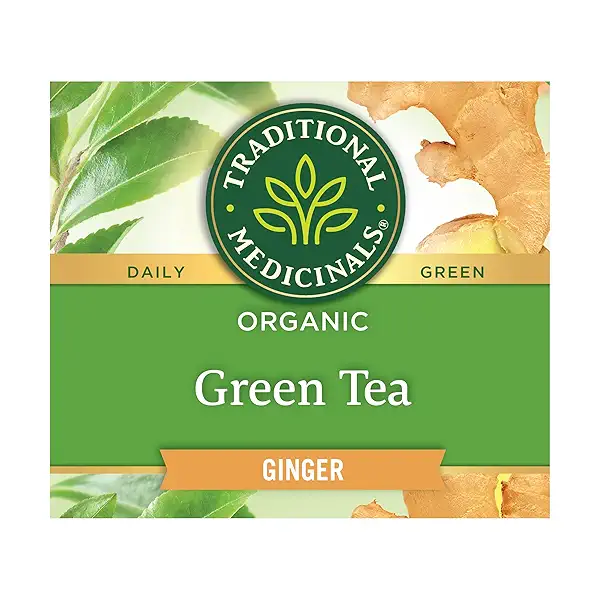 Traditional Medicinals Tea, Organic Green Tea Ginger, Promotes Healthy Digestion, 96 Tea Bags (6 Pack) 1