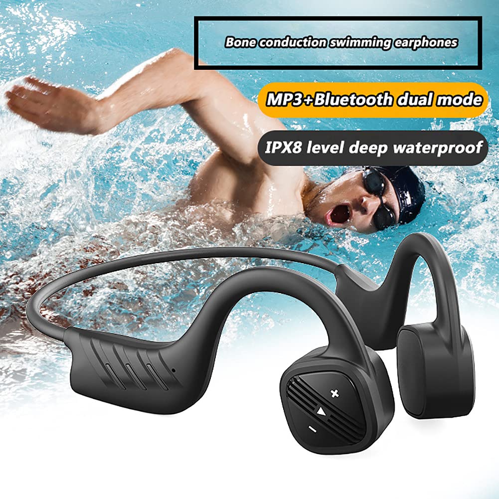 RSGK Odtwarzacz MP3, zestaw słuchawkowy do pływania, transmisja przewodów, Bluetooth 5.0, wodoszczelny IPX8, 32 G, zestaw słuchawkowy Bluetooth