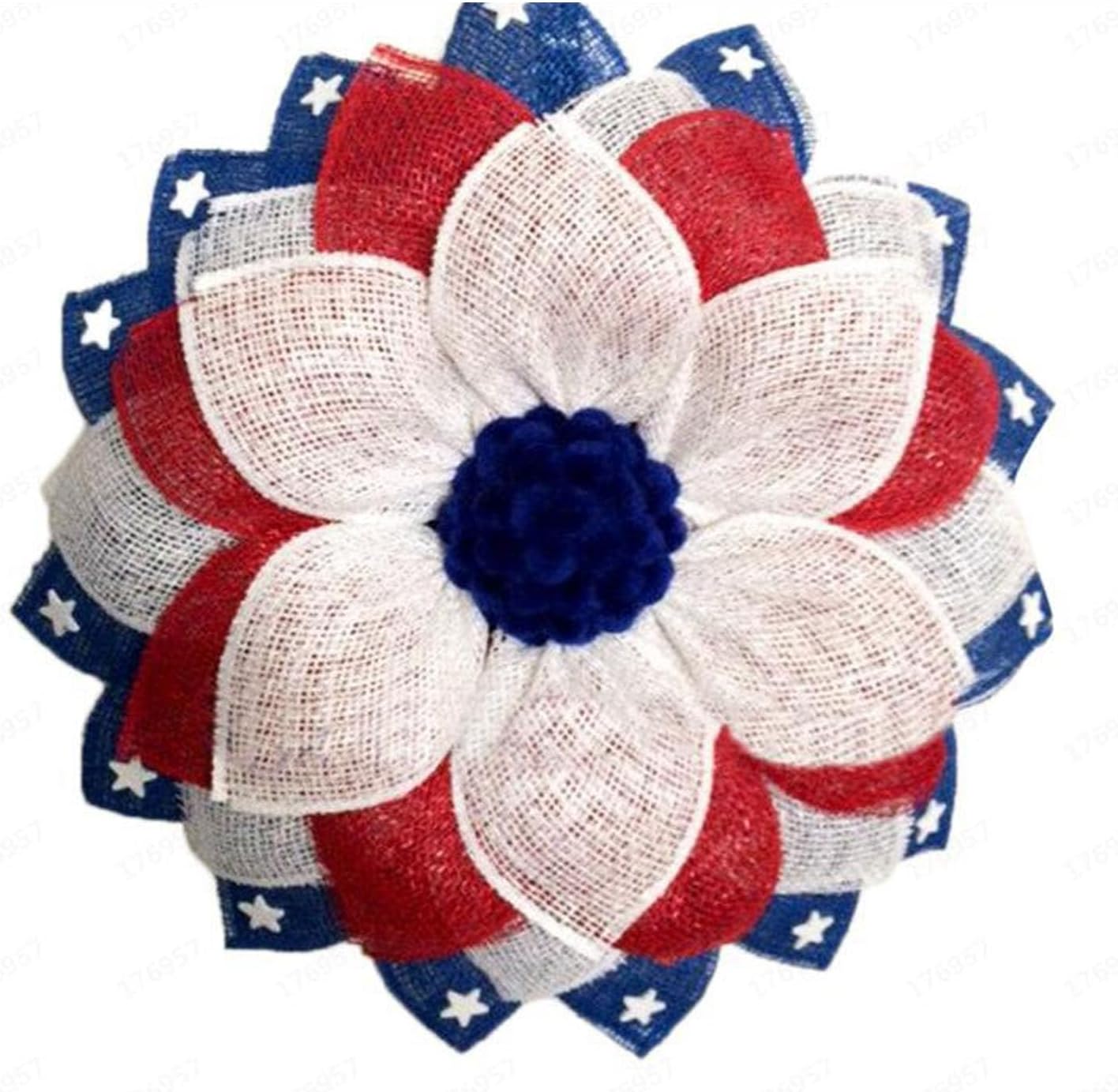 3 Rolls Red White and Blue Deco Mesh Ribbon for Wreath Making Supplies, 10 Inch x 30FT Metallic Foil Burlap Deco Mesh Fabric for 4th of July Patriotic Door Wreath Swags and Decorating