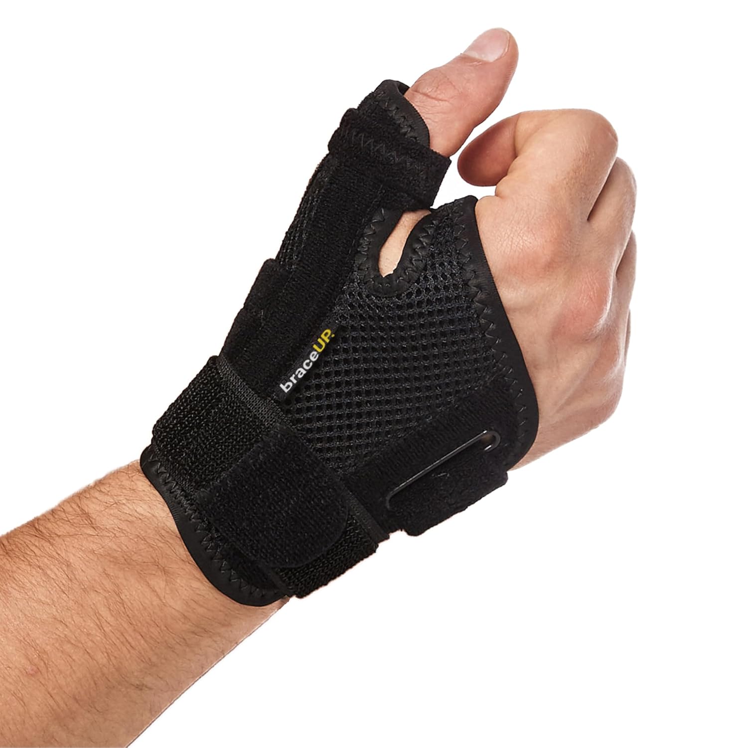 BraceUP Thumb Spica Splint Brace Right Left Hand Women and Men, CMC with Thumb Support, for Arthritis, Tendonitis, Carpal Tunnel Pain Relief and Thumb Sprain (Black) - Amazon product rated Grade A