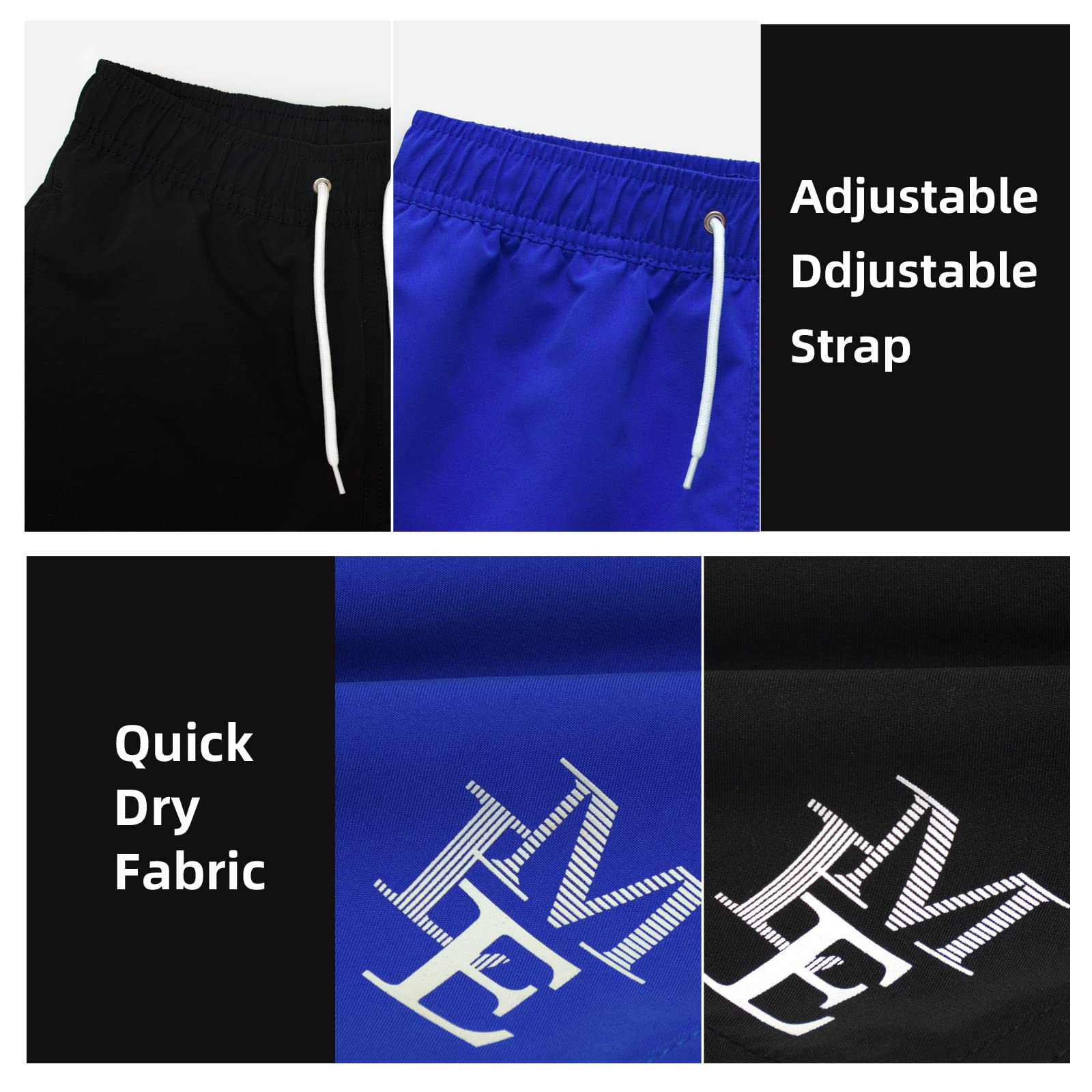 MEILONGER Jungen-Badeshorts, schnelltrocknend, Strandhose, Bademode, Badeanzug, Größe 34-40, 38, 38-40, 42-44