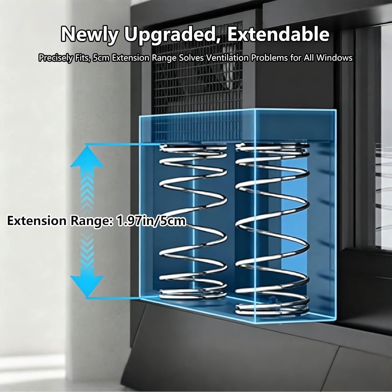 Window Exhaust Fan for Sliding Windows, Adjustable Speed Window Vent Fan, Window Exhaust Fan for Bathroom No Need to Drill Holes embedDed Installation,13.78-15.75in(35-40cm)