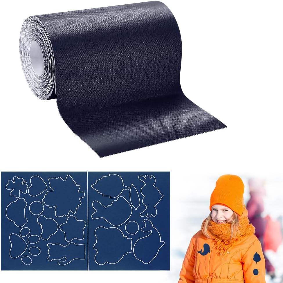 ADERTOSADERTOS Nylon Repair Patches, Nylon Down Jacket Patches Waterproof Self-Adhesive Repair Patch with Tent Repair Stickers for Jacket Clothes Tent Outerwear Repair- Blue, 3 Inch x 79 Inch