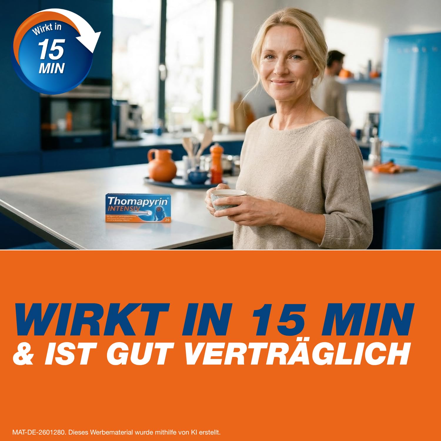 Thomapyrin INTENSIV Tabletten - 3fach Power bei intensiveren Kopfschmerzen & Migräne - 6 x 20 Stk. + 2 Eye Pads