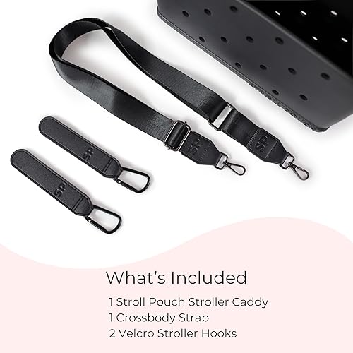 Miniatura 2 de Stroll Pouch - Organizador universal de cochecito de bebé EVA con correa para el hombro y ganchos antideslizantes. Accesorio para cochecito