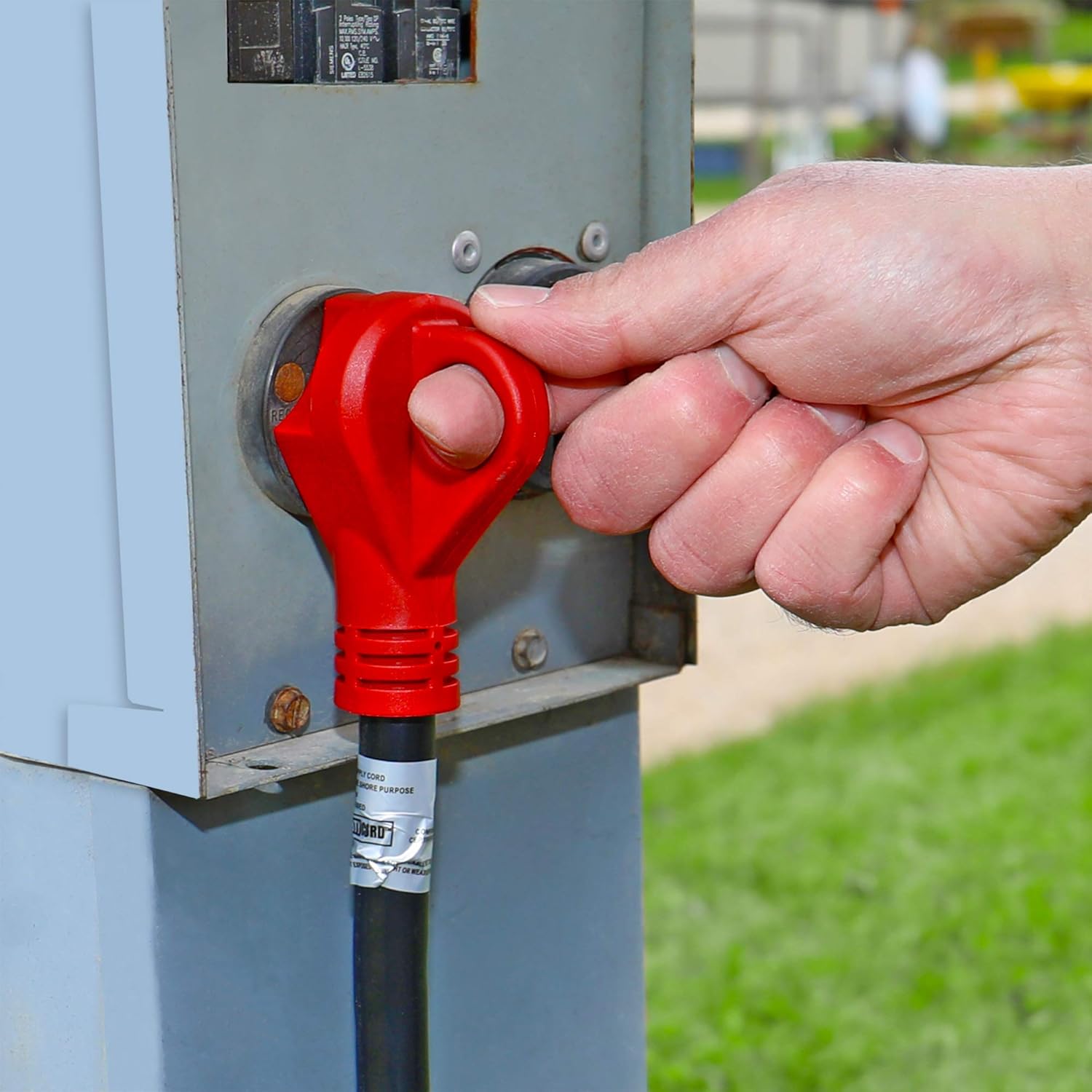 Valterra Mighty Cord RV 30-Amp 90-Degree Detachable Power Cord, 25-Foot Cord for RV, Red